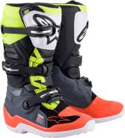 Alpinestars - Alpinestars Tech 7S Youth Boots - 2015017-9058-8 - Dark Gray/Red Flourescent/Yellow Flourescent - 8 - Image 1