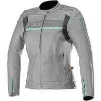 Alpinestars - Alpinestars Stella Dyno V2 Womens Leather Jacket - 3112518-904-44 - Cool Gray/Aqua - 8 - Image 1