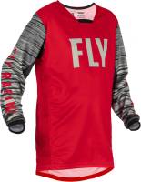 Fly Racing - Fly Racing Kinetic Wave Youth Jersey - 375-527YM - Red/Gray - Medium - Image 1