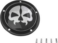 Drag Specialties - Drag Specialties Split Skull Derby Cover - Black with Chrome Skull - 1107-0547 - Image 2