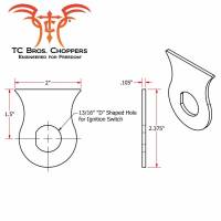 TC Bros - TC Bros Weld On Ignition Switch Mounting Tab - 13/16in. - 104-0050 - Image 2