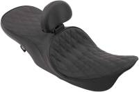 Drag Specialties - Drag Specialties Low Profile Forward Positioning Touring Seat with Driver Backrest - Double Diamond Stitch - 0801-1169 - Image 2