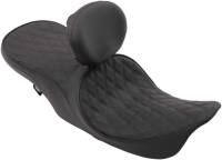 Drag Specialties - Drag Specialties Low Profile Forward Positioning Touring Seat with Driver Backrest - Double Diamond Stitch - 0801-1169 - Image 3