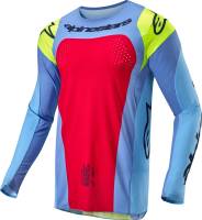 Alpinestars - Alpinestars Techstar Ocuri Jersey - 3767024-7064-S - Light Blue/Yellow Fluo/Red Berry - Small - Image 1