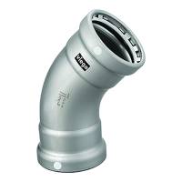 Viega - Viega MegaPress 4" 45&deg; Carbon Steel Elbow w/FKM - Double Press Connection - Smart Connect Technology - Image 1