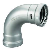 Viega - Viega MegaPress 4" 90&deg; Carbon Steel Elbow w/FKM - Double Press Connection - Smart Connect Technology - Image 1