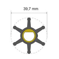 Albin Pump Marine - Albin Pump Premium Impeller Kit - 39.7 x 12 x 19.2mm - 6 Blade - Single Flat Insert - Image 1