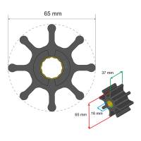 Albin Pump Marine - Albin Pump Premium Impeller Kit 65 x 16 x 37mm - 8 Blade - Spline Insert - Image 2