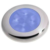 Hella Marine - Hella Marine Polished Stainless Steel Rim LED Courtesy Lamp - Blue - Image 1