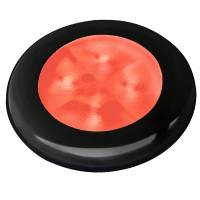 Hella Marine - Hella Marine Slim Line LED 'Enhanced Brightness' Round Courtesy Lamp - Red LED - Black Plastic Bezel - 12V - Image 1