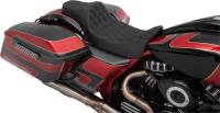 Drag Specialties - Drag Specialties Predator III Extended Double Diamond Seats - Black Thread - 0801-1260 - Image 1