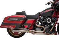 Drag Specialties - Drag Specialties Predator III Extended Double Diamond Seats - Black Thread - 0801-1260 - Image 2