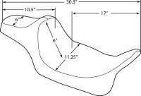 Drag Specialties - Drag Specialties Predator III Extended Double Diamond Seats - Black Thread - 0801-1260 - Image 3