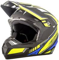 G-Max - G-Max MX46 Uncle Helmet - G3467687N TC-24 - Flat Black/Hi-Vis/Blue - X-Large - Image 1