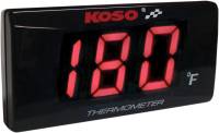 Koso North America - Koso North America Super Slim Water Temperature Gauge - 2.22in. W x 1.06in. H x .43in. D - BA024R10 - Image 1