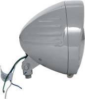 Drag Specialties - Drag Specialties Chrome Custom Springer-Style Headlight Assembly - 6 3/4in Light with Visor and Grooves - 20-0338-BXLB1 - Image 2