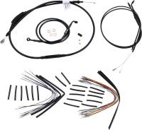 Burly Brand - Burly Brand Black Vinyl Single Disc Handlebar Cable & Brake Line Kit for Jail Bars - 12in. - B30-1136 - Image 1