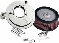Arlen Ness - Arlen Ness Big Sucker Stage I Air Filter Kit - Chrome Backing Plate - Red Filter - 18-512 - Image 1