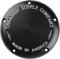 Thrashin Supply Company - Thrashin Supply Company Derby Cover - Classic - Machine Cut Black Anodized - TSC-3010-4 - Image 1