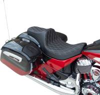 Drag Specialties - Drag Specialties Predator III Seat - Double Diamond - Silver Thread - 0810-2263 - Image 1