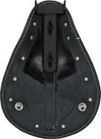 Drag Specialties - Drag Specialties Small Spring Solo Seat with Perimeter Stitch - Black Leather with White Stitching - 0806-0028 - Image 3