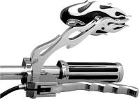 Drag Specialties - Drag Specialties Flame Oval Mirror - Chrome/Black Finish - 0640-0483 - Image 2