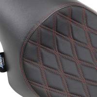 Drag Specialties - Drag Specialties 3/4 Solo Seat - Double Diamond - Red Stitch - 0804-0746 - Image 3