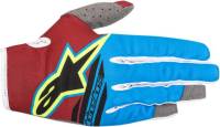 Alpinestars - Alpinestars Radar Flight Gloves - 3561818-3066-MD - Rio Red/Aqua/Yellow Fluo - Medium - Image 1