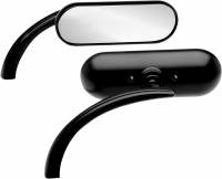 Arlen Ness - Arlen Ness Micro Die-Cast Mini Oval Mirror - Left - Black - 13-412 - Image 1