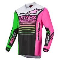 Alpinestars - Alpinestars Racer Compass Youth Jersey - 3772122-1669-S - Black/Green Neon/Pink Fluo - Small - Image 1