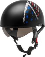 G-Max - G-Max HH-65 Naked Bravery Helmet - H1656844 - Matte Black/Red/White/Blue - Small - Image 1