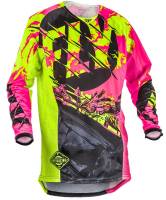 Fly Racing - Fly Racing Kinetic Outlaw Youth Jersey  - 371-529YL - Black/Neon Pink - Large - Image 1