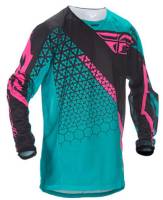 Fly Racing - Fly Racing Kinetic Trifecta Mesh Youth Jersey - 370-325YX - Teal/Pink/Black - X-Large - Image 1