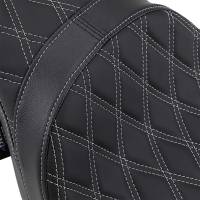 Drag Specialties - Drag Specialties Predator 2-Up Double Diamond Seats - Silver Thread - 0801-1271 - Image 3