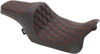 Drag Specialties - Drag Specialties Predator III Seat - Double Diamond - Red Thread - 0801-1116 - Image 1