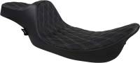 Drag Specialties - Drag Specialties Extended Reach Predator III Seat - Double Diamond, Silver Thread - 0801-1370 - Image 1