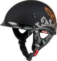 G-Max - G-Max HH-65 Corvus Helmet with Peak - H96510944 - Matte Black/Silver/Orange - Small - Image 1