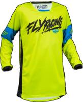 Fly Racing - Fly Racing Kinetic Khaos Youth Jersey - 376-422YM - Hi-Vis/Black/Cyan - Medium - Image 1