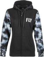 Fly Racing - Fly Racing Tie-Dye Zip Up Womens Hoodie - 358-0070X - Black/Gray - X-Large - Image 1