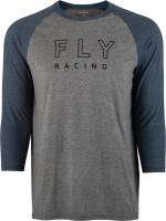 Fly Racing - Fly Racing Renegade 3/4 Sleve Tee - 352-4001S - Gray Heather/Navy - Small - Image 1