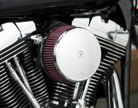 Arlen Ness - Arlen Ness Billet Sucker Stage I Air Filter Kit with Steel Cover - Smooth Chrome - Red Filter - 18-322 - Image 2