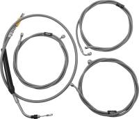 LA Choppers - LA Choppers Standard Handlebar Cable/Brake & Clutch Line/Wire Kit - Stainless Braided - LA-8056KT-16 - Image 1