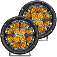 RIGID Industries - RIGID Industries 360-Series 6" LED Off-Road Fog Light Spot Beam w/Amber Backlight - Black Housing - Image 1