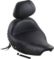 Mustang - Mustang Studded Wide Touring Solo Seat With Backrest - Black - 79762 - Image 1