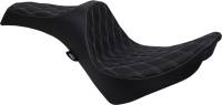 Drag Specialties - Drag Specialties Predator III Seat - Double Diamond - Silver Thread - 0802-1146 - Image 1