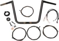 LA Choppers - LA Choppers 12in. Ape Hanger Handlebar Kit - Black - LA-7312KT1-63B - Image 1