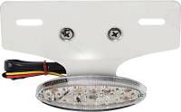 Drag Specialties - Drag Specialties Mini LED Cat Eye Taillight with License Plate Mount - Clear Lens with Red LED - L24-65D9CLEDK - Image 1