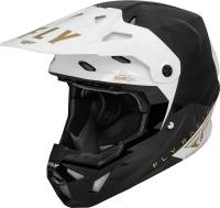 Fly Racing - Fly Racing Formula CP Slant Helmet - 73-0031S - Black/White/Gold - Small - Image 1