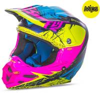 Fly Racing - Fly Racing F2 Carbon MIPS Retrospec Helmet - 73-4229X - Hi Vis/Pink Neon - X-Large - Image 1