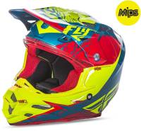 Fly Racing - Fly Racing F2 Carbon MIPS Retrospec Helmet - 73-4223XS - Red/Hi-Vis - X-Small - Image 1